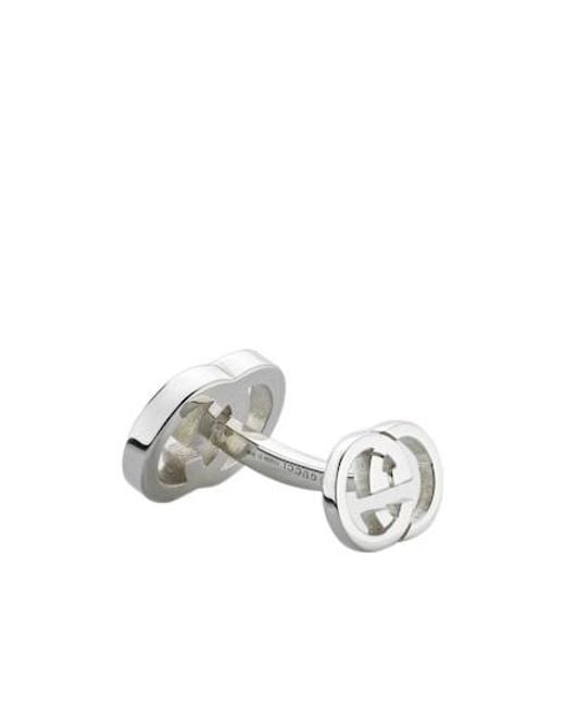 Gucci White Interlocking Cufflinks