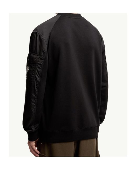 Moncler Black Panelled Logo Patch Sweatshirt for men