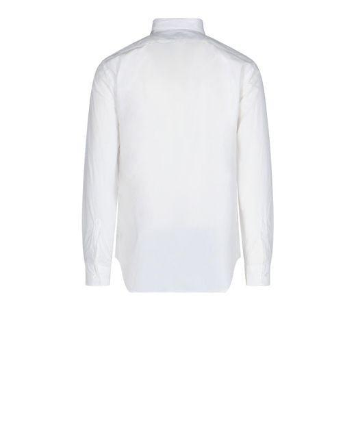 Aspesi White Straight-Point Collared Buttoned Shirt for men