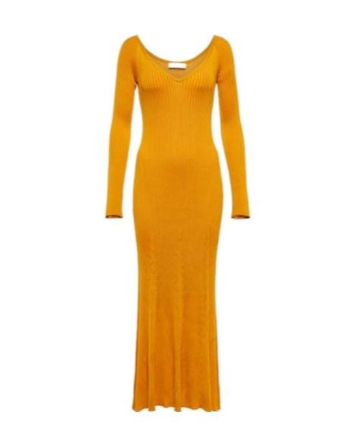 Gabriela Hearst Yellow Paulo Knitted Dress
