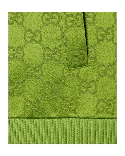 Gucci Green Monogrammed Zip-Up Jacket