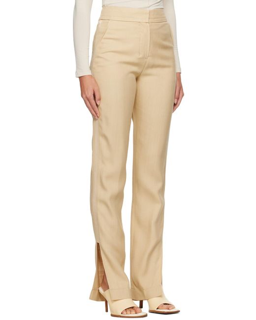 Jacquemus Natural Le Pantalon Tibau Slit Pants