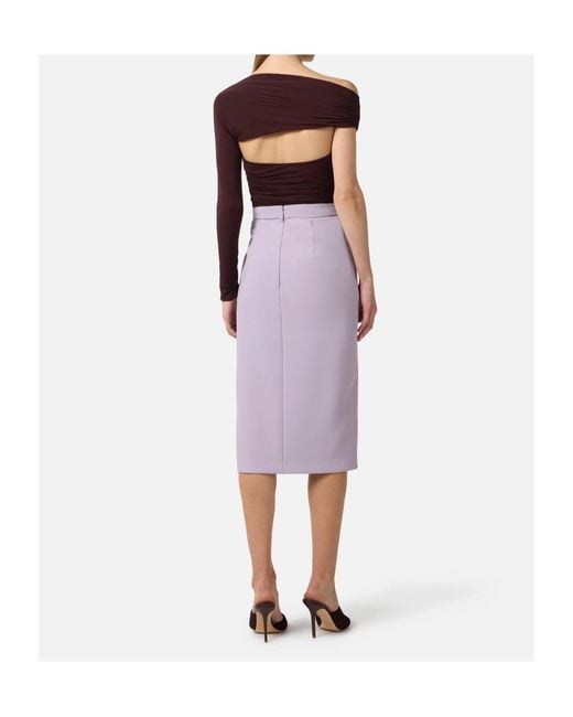 Elisabetta Franchi Purple Asymmetrical Neckline Top