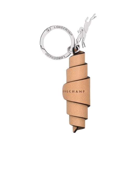 Longchamp White Leather Key Ring