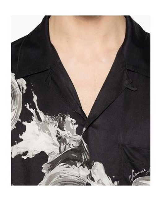 Versace Gray Jeans Couture Barocco Print Shirt for men