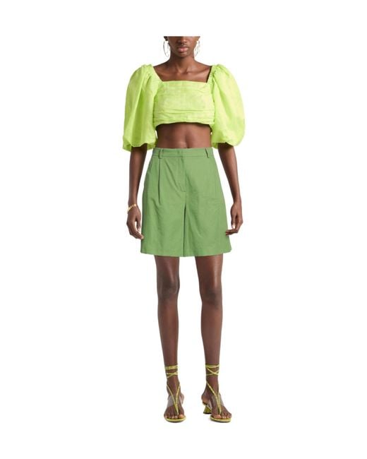 Weekend by Maxmara Green Solid Color Shorts