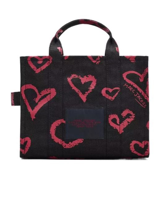 Marc Jacobs Black The Medium Heart Print Tote Bag