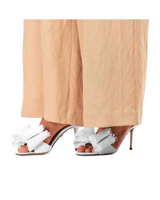 Mach & Mach White Solid Heeled Mules