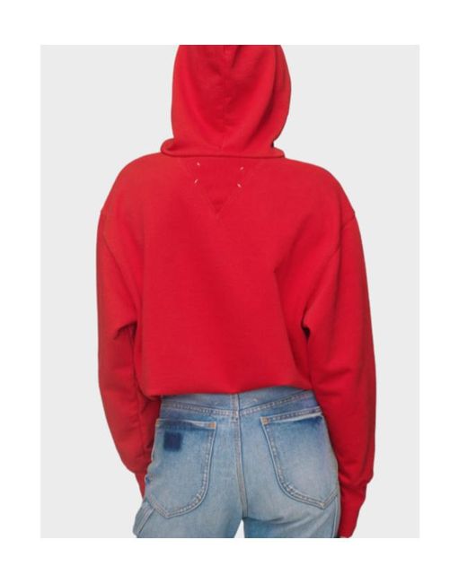 Maison Margiela Red Hooded Sweatshirt
