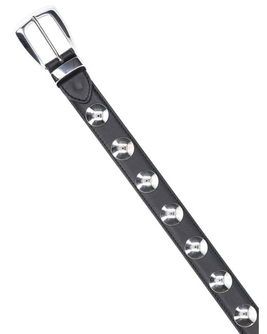 Khaite White Stud-Detailed Buckled Belt