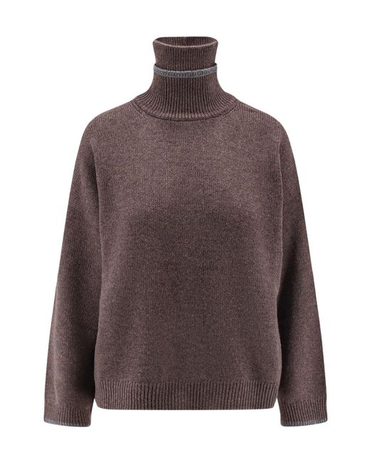 Brunello Cucinelli Brown Cashmere Turtleneck