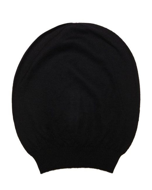 Rick Owens Black Oval-Shape Beanie Hat for men