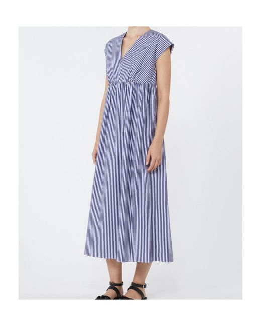 Weekend by Maxmara Purple Cotton-Poplin A-Line Dress