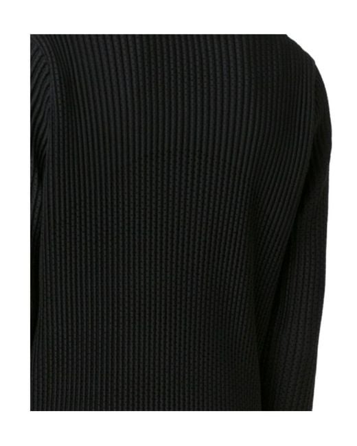 Homme Plissé Issey Miyake Black Pleated Notch-Lapel Jacket for men