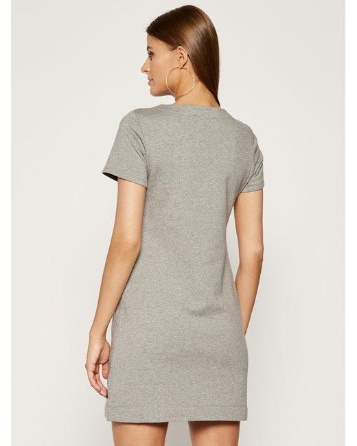 Moschino Gray Logo Details T-Shirt Dress
