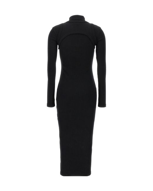 Off-White c/o Virgil Abloh Black Off Stamp Long-Sleeve Ribbed Dress