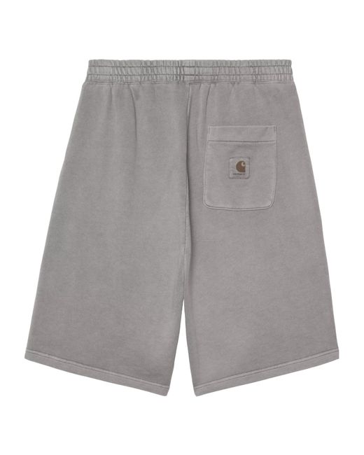 Carhartt Gray Nelson Garment-Dyed Sweat Shorts for men