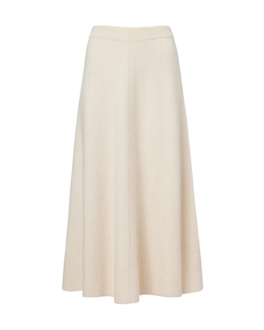 Jardin Des Orangers White Wool And Cashmere Midi Skirt