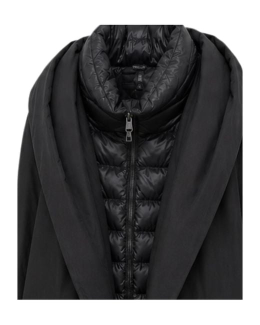 Herno Black Hooded Coat