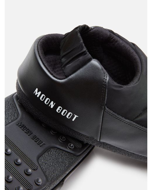 Moon Boot Black Logo Printed Padded Slippers for men