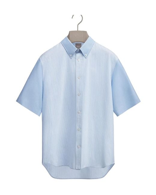 Dior Blue Short-Sleeved Shirt With Contrasting Details for men