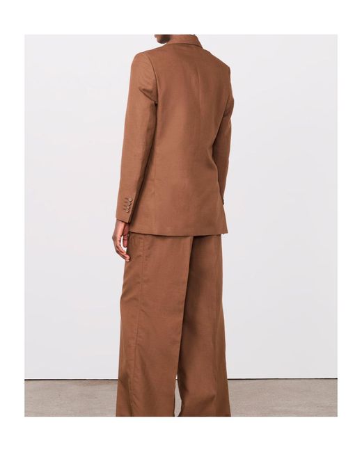 Officine Generale Brown Long-Sleeved Suit Jacket