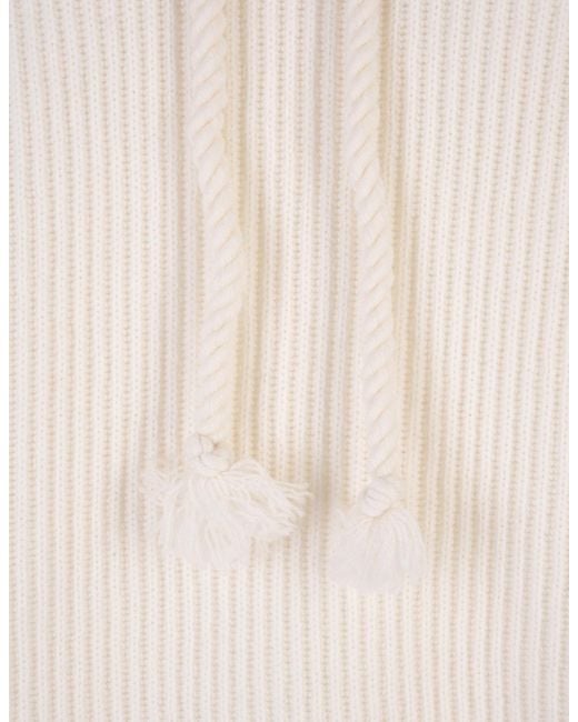 Max Mara White Rib Knitted Sweater