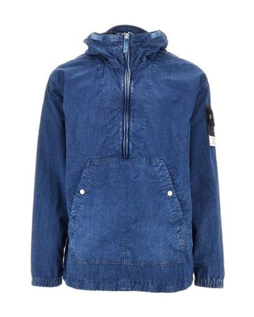 Stone Island Blue Half Zipped Jacket for men