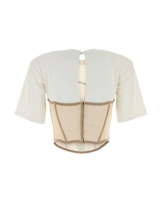 GIUSEPPE DI MORABITO White Bustier Panel T-Shirt