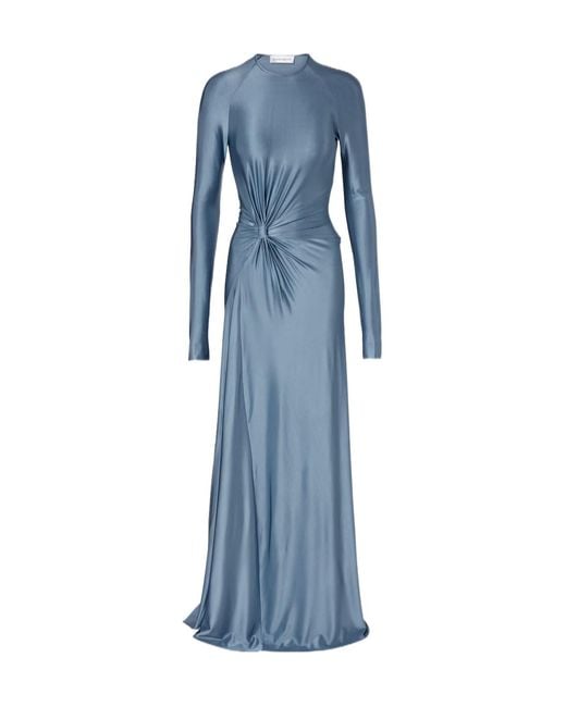 Victoria Beckham Blue Jersey Maxi Dress
