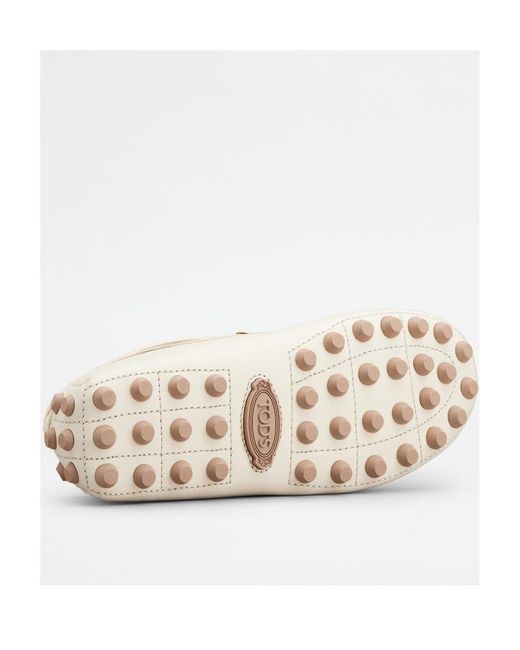 Tod's Natural Gommino Macro Almond-Toe Loafers
