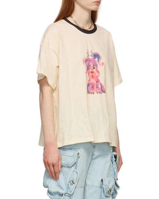 we11done Red Monster Print Crewneck T-Shirt