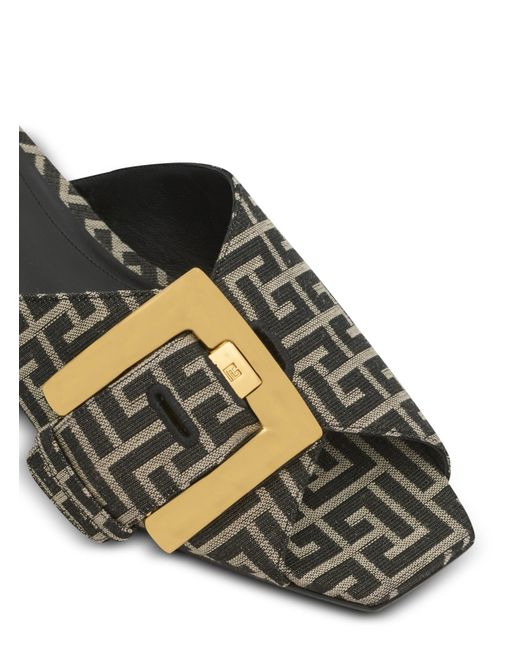 Balmain Multicolor Flat Monogram Jacquard Anthem Sandals