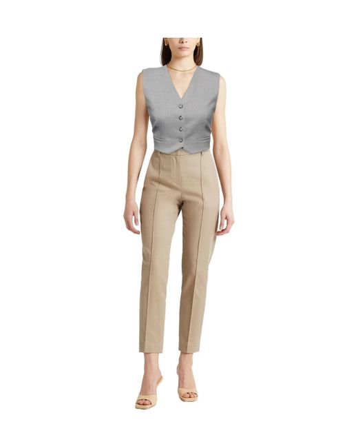 Sportmax Gray Solid-Color Wool Suit
