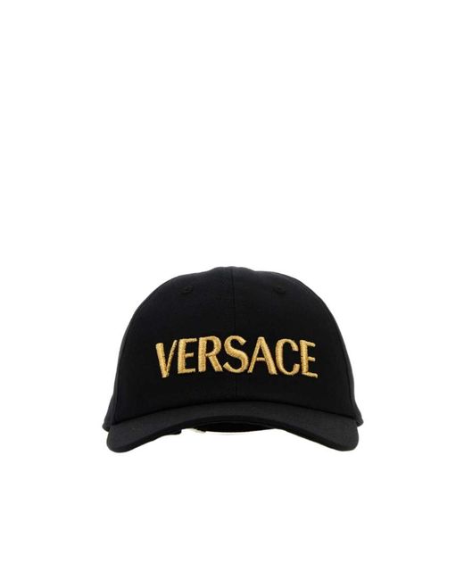 Versace Black Logo-Embroidered Baseball Cap for men