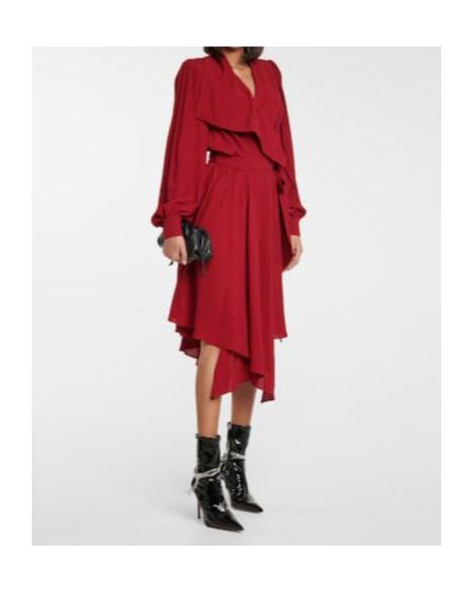 Alexandre Vauthier Red Checked Wrap Dress