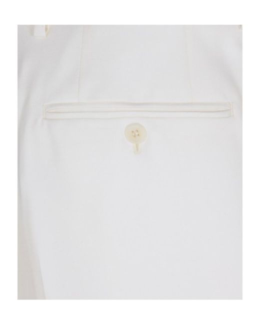 Brioni White Casual Pants With Belt Loops for men