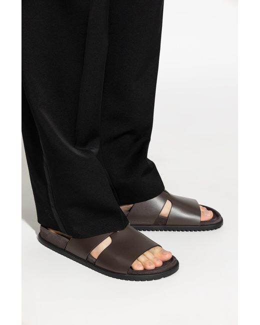 Dolce & Gabbana Brown Logo Detailed Slides for men