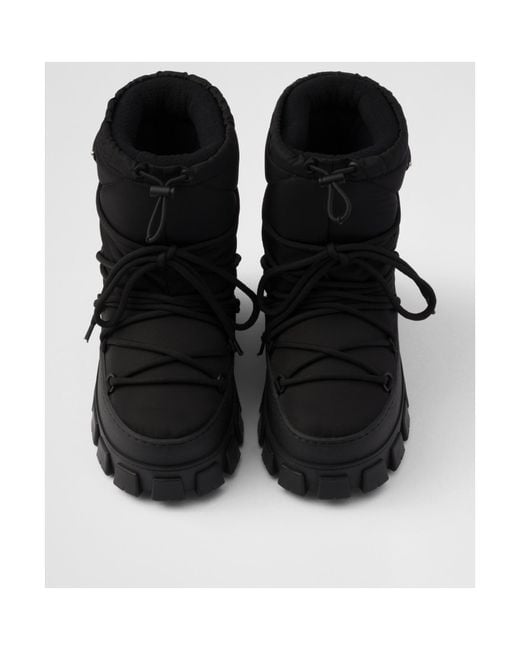 Prada Black Re-Nylon Gabardine Après-Ski Boots