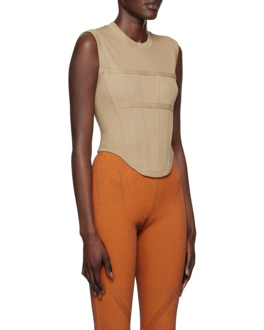Dion Lee Green Boned-Bodice Knitted Top for men