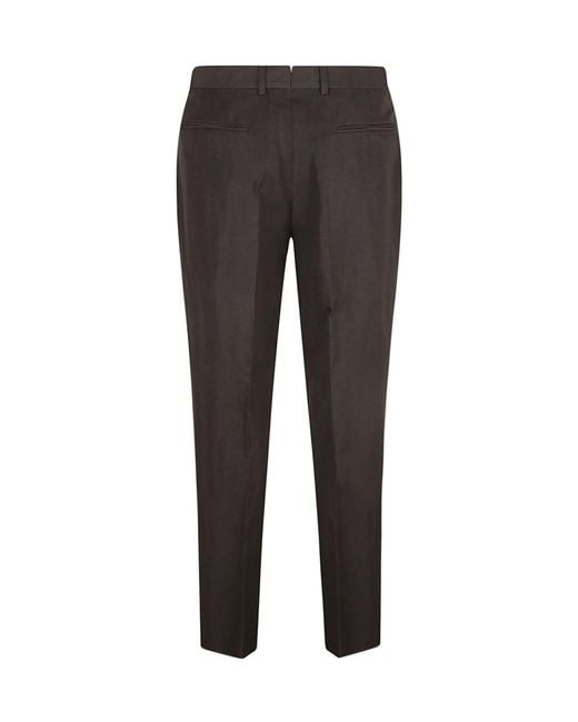 Zegna Gray Belt-Loop Casual Pants for men