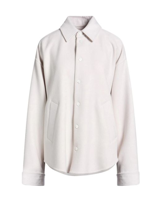 Balenciaga White Minimalist Single-Breasted Coat
