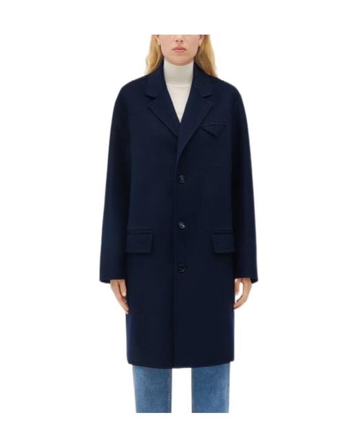 Bottega Veneta Blue Long Sleeved Buttoned Coat