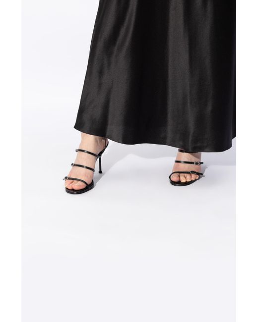 McQueen Metallic Strap Buckled Sandals