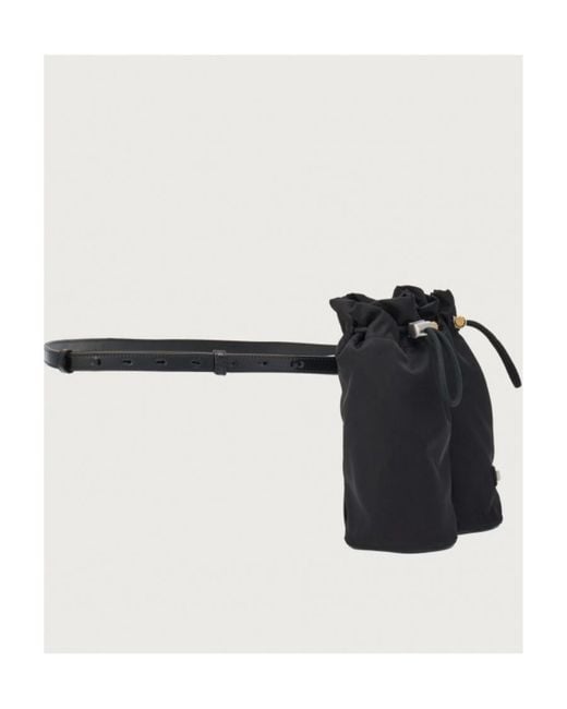 Ferragamo Black Ferragamo Double Belt Bag for men