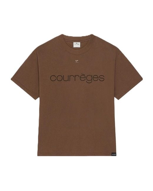 Courreges Brown Short-Sleeved T-Shirt for men