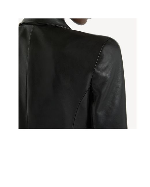 Balmain Black Structured-Shoulder Lambskin Jacket