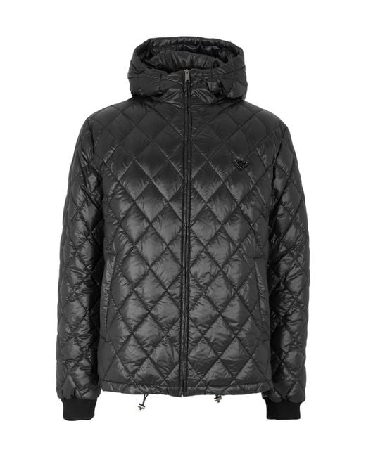 Prada Black Quilted Short Puffer Jacket for men