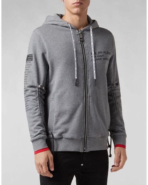 Philipp Plein Gray Logo Casual Jacket for men