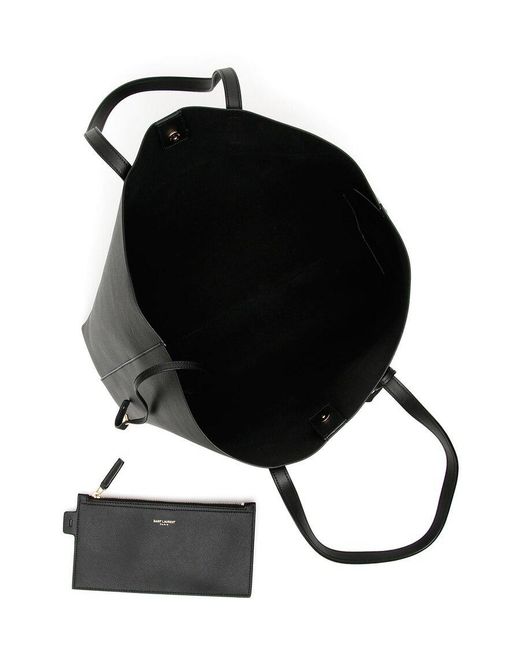 Saint Laurent Black E/W Logo Detailed Tote Bag